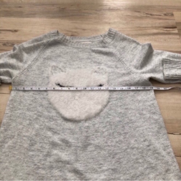 Lauren Conrad Cozy Gray Cat Face Sweater - Picture 4 of 7